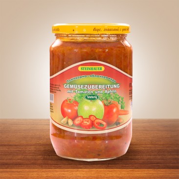 GEMÜSEZUBEREITUNG MIT TOMATEN UND ÄPFELN 670g