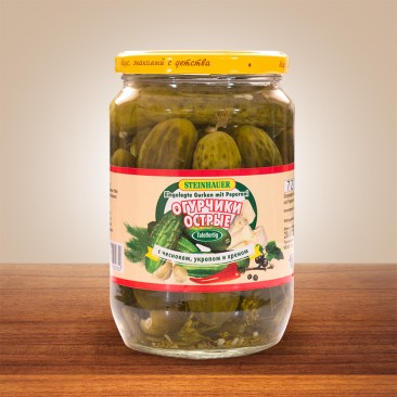 EINGELEGTE  GURKEN MIT PEPERONI 650g